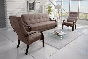 Komplet wypoczynkowy Rako I z paskiem w drewnie